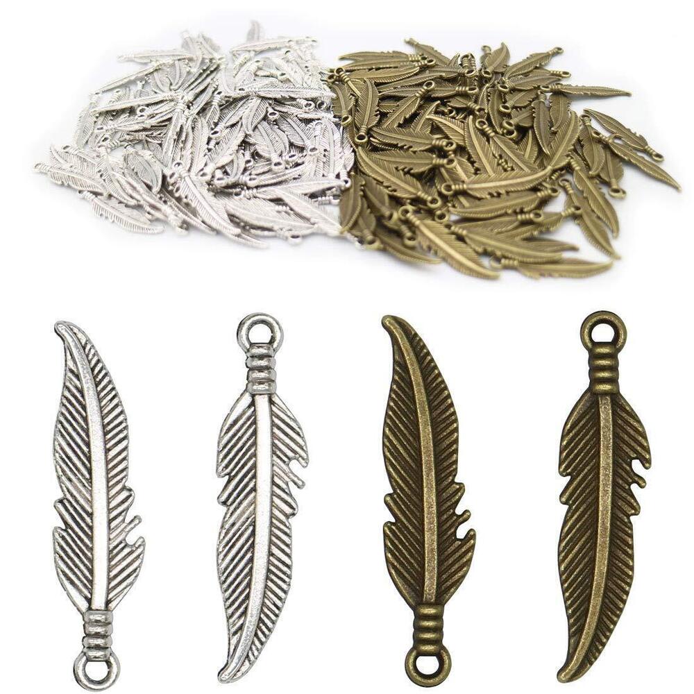 4939 Kukiwhy 200 Pcs Craft Supplies Dream Catcher Feather Charms Pendants